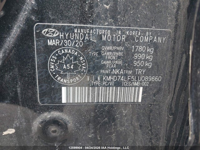 KMHD74LF5LU089660 Hyundai Elantra Essential Auto Ivt