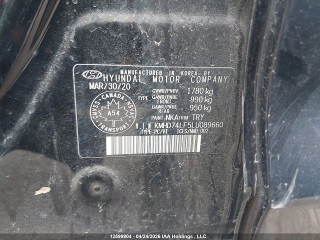 KMHD74LF5LU089660 Hyundai Elantra Essential Auto Ivt