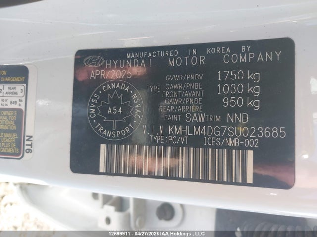 KMHLM4DG7SU023685 Hyundai Elantra Sel Sport