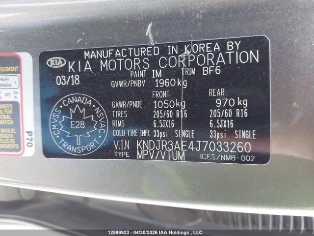 KNDJR3AE4J7033260 KIA SOUL EV