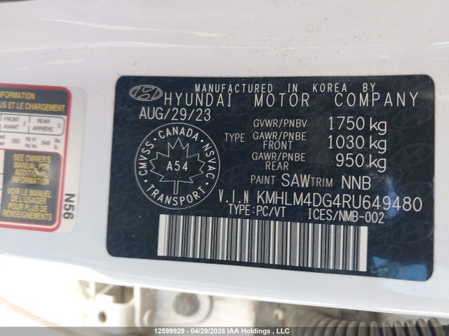 Aukcja sprzedaży 2024 Hyundai Elantra Preferred, vin: KMHLM4DG4RU649480, numer aukcji: 12599929