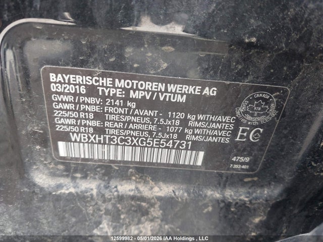 Продажа на аукционе авто 2016 Bmw X1 Xdrive28i, vin: WBXHT3C3XG5E54731, номер лота: 12599982