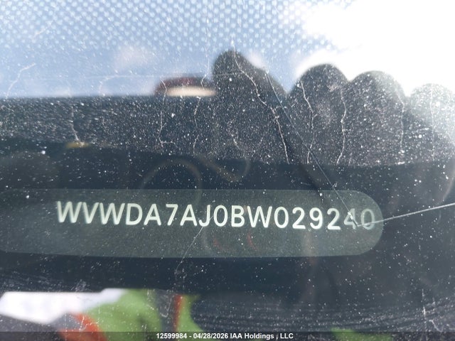 12599984 :رقم المزاد ، WVWDA7AJ0BW029240 vin ، 2011 Volkswagen Golf 2.5l Comfortline/2.5l Highline/2.5l Sportline/2.5l Trendline مزاد بيع