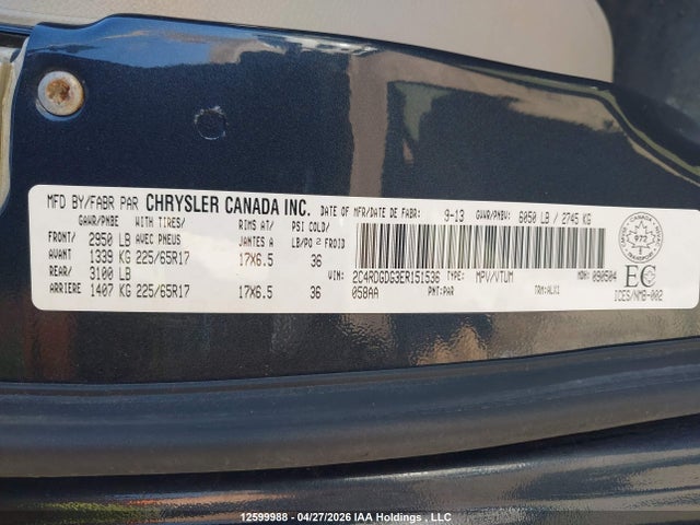 2C4RDGDG3ER151536 Dodge Grand Caravan Crew