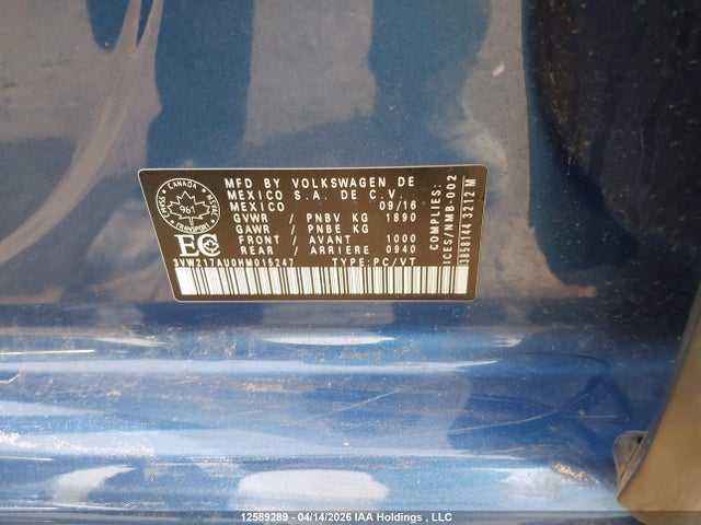 3VW217AU0HM015247 Volkswagen Golf 1.8 Tsi Comfortline/1.8 Tsi Highline/1.8 Tsi Trendline
