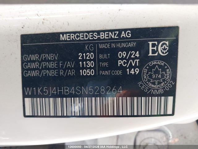W1K5J4HB4SN528264 Mercedes-Benz CLA 250 4MATIC