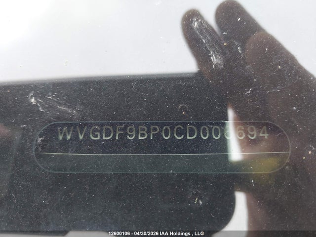 Aukcja sprzedaży 2012 Volkswagen Touareg V6, vin: WVGDF9BP0CD006694, numer aukcji: 12600106