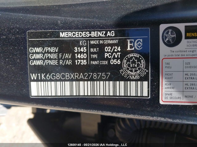 2024 Mercedes-benz Amg S 63 E 4matic მანქანა იყიდება აუქციონზე, vin: W1K6G8CBXRA278757, აუქციონის ნომერი: 12600145