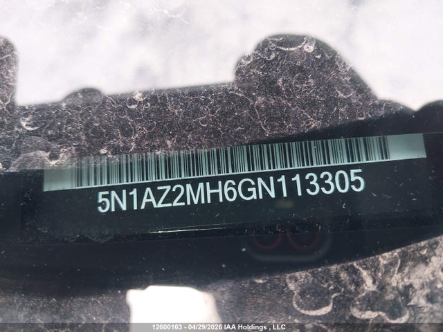 5N1AZ2MH6GN113305 Nissan Murano Platinum/sl/sv