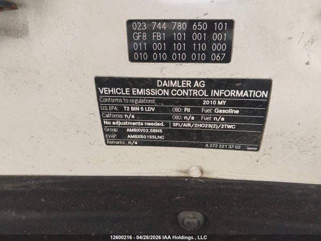 Aukcja sprzedaży 2010 Mercedes-benz C 250 4matic, vin: WDDGF8FB1AF471387, numer aukcji: 12600216