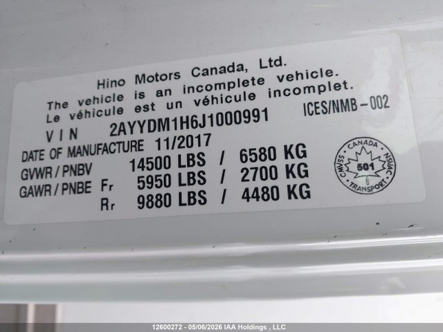 Hino 155 2018 2AYYDM1H6J1000991 Image 9