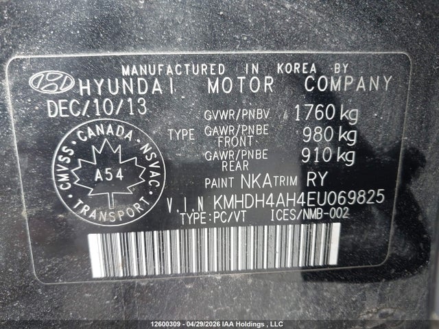 KMHDH4AH4EU069825 Hyundai Elantra Limited