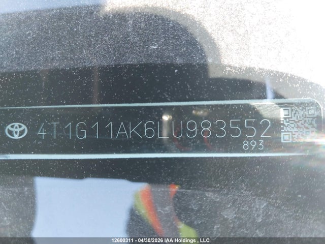 4T1G11AK6LU983552 Toyota Camry Se/se Night Shade