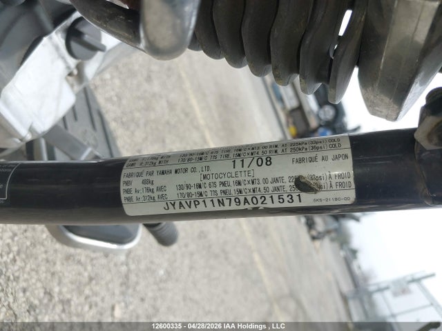 2009 Yamaha Xvs1100 A მანქანა იყიდება აუქციონზე, vin: JYAVP11N79A021531, აუქციონის ნომერი: 12600335