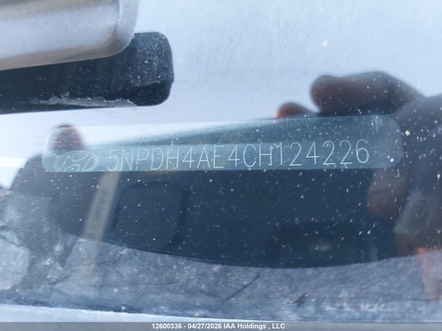 12600336 :رقم المزاد ، 5NPDH4AE4CH124226 vin ، 2012 Hyundai Elantra Gl مزاد بيع