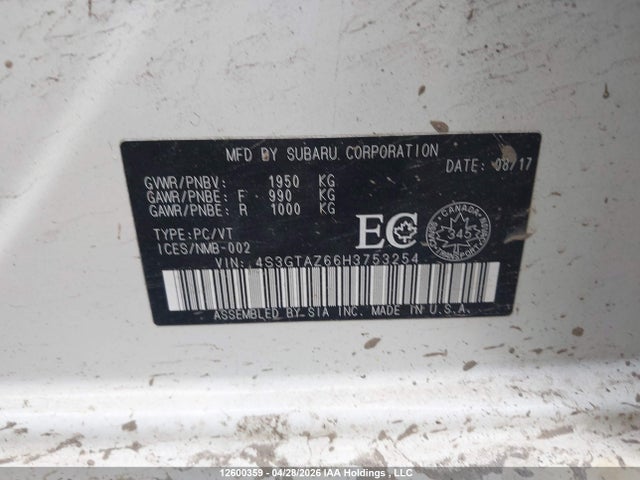 4S3GTAZ66H3753254 Subaru Impreza