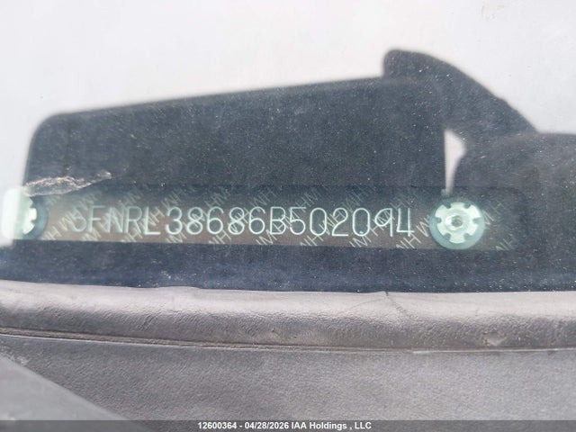 Aukcja sprzedaży 2006 Honda Odyssey Exl, vin: 5FNRL38686B502094, numer aukcji: 12600364