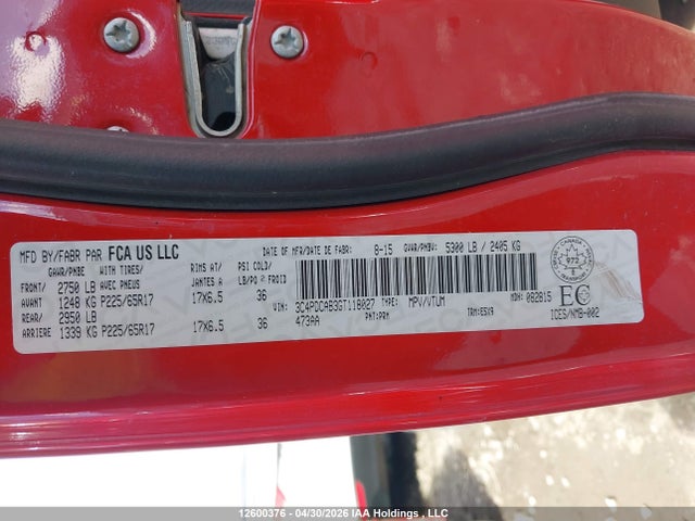 Aukcja sprzedaży 2016 Dodge Journey, vin: 3C4PDCAB3GT118027, numer aukcji: 12600376