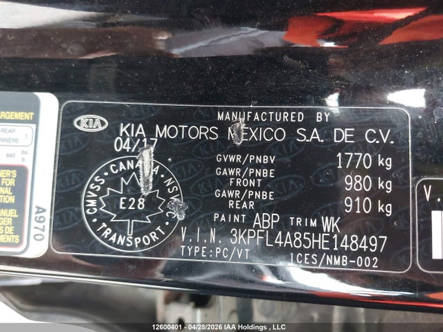 Продажа на аукционе авто 2017 Kia Forte, vin: 3KPFL4A85HE148497, номер лота: 12600401