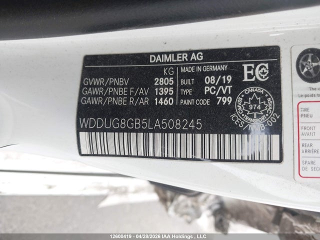 Продажа на аукционе авто 2020 Mercedes-benz S 560 4matic, vin: WDDUG8GB5LA508245, номер лота: 12600419