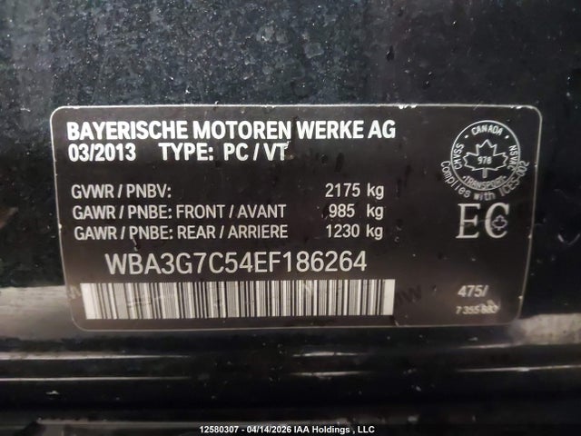 Aukcja sprzedaży 2014 Bmw 328i Xdrive Touring, vin: WBA3G7C54EF186264, numer aukcji: 12580307