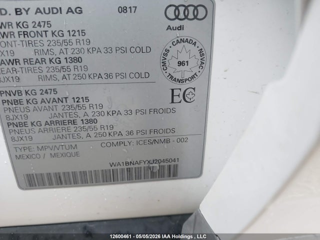 WA1BNAFYXJ2045041 Audi Q5 2.0t Progressiv