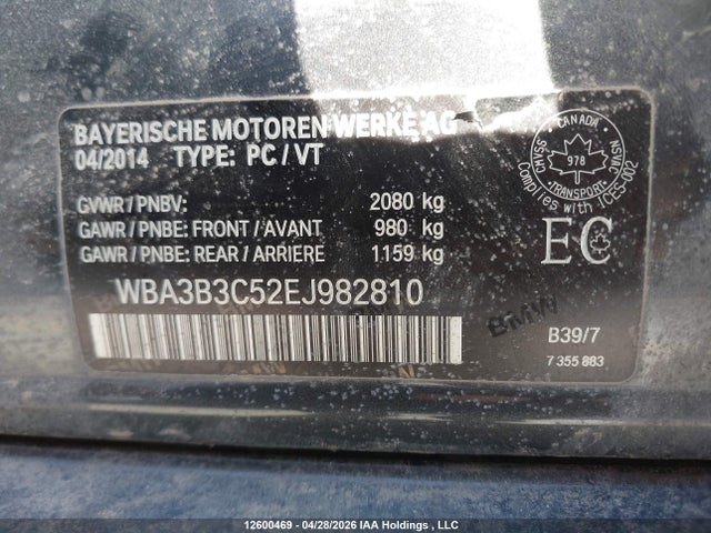 Продаж на аукціоні авто 2014 Bmw 328i Xdrive, vin: WBA3B3C52EJ982810, номер лоту: 12600469