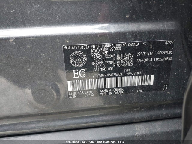 12600483 :رقم المزاد ، 2T3DWRFV1PW175709 vin ، 2023 Toyota Rav4 Hybrid Limited مزاد بيع