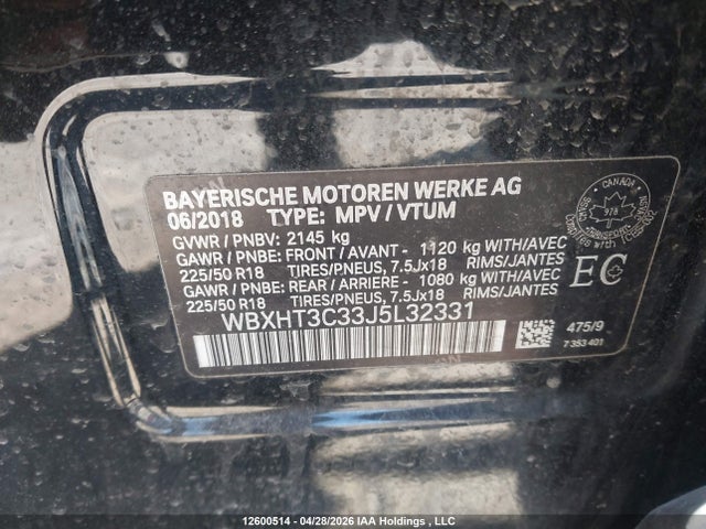 WBXHT3C33J5L32331 BMW X1 Xdrive28i