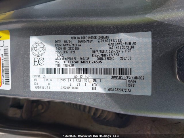 1FTER4HH4RLE24595 Ford Ranger Xlt