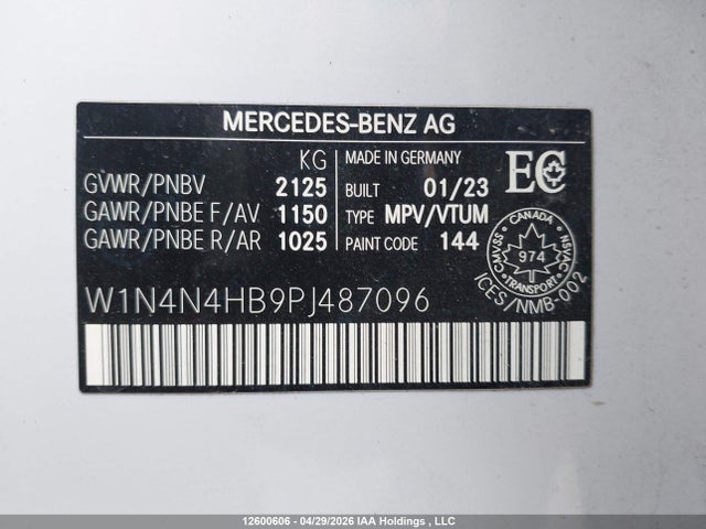 2023 Mercedes-benz Gla 250 4matic მანქანა იყიდება აუქციონზე, vin: W1N4N4HB9PJ487096, აუქციონის ნომერი: 12600606