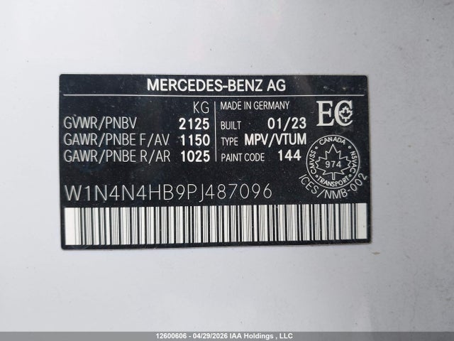 2023 Mercedes-benz Gla 250 4matic მანქანა იყიდება აუქციონზე, vin: W1N4N4HB9PJ487096, აუქციონის ნომერი: 12600606