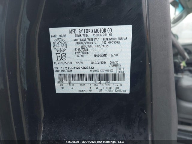 Aukcja sprzedaży 2007 Ford Escape Xlt, vin: 1FMYU03127KB23532, numer aukcji: 12600630