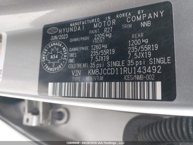 KM8JCCD11RU143492 Hyundai Tucson Luxury Awd