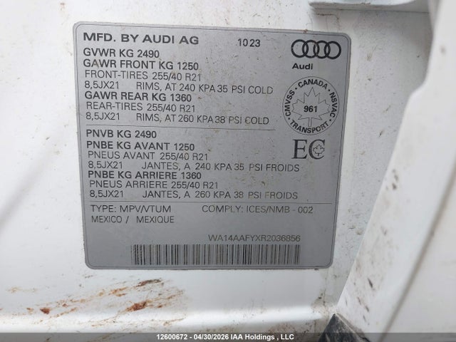 WA14AAFYXR2036856 Audi Q5 45 Progressiv