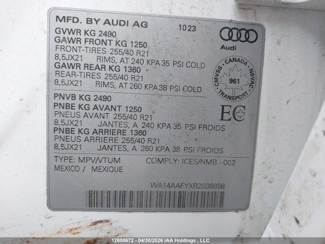 WA14AAFYXR2036856 Audi Q5 45 Progressiv
