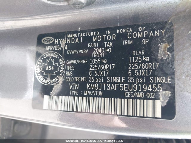 KM8JT3AF5EU919455 Hyundai Tucson