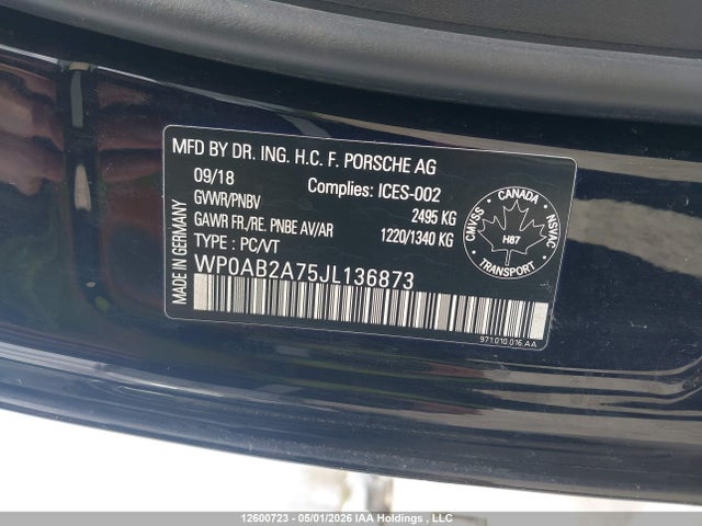 WP0AB2A75JL136873 Porsche Panamera 4s