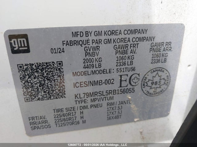 KL79MRSL5RB156055 Chevrolet Trailblazer
