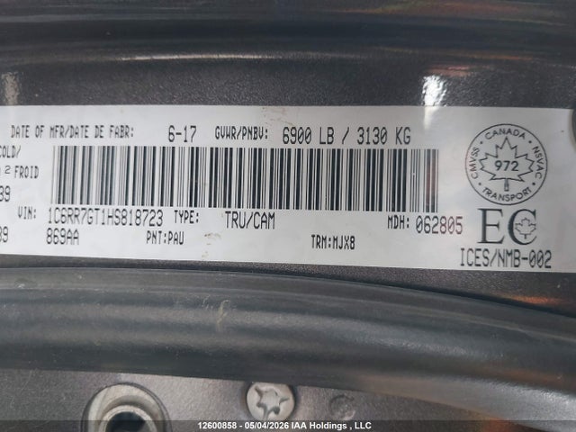 1C6RR7GT1HS818723 RAM 1500 Slt