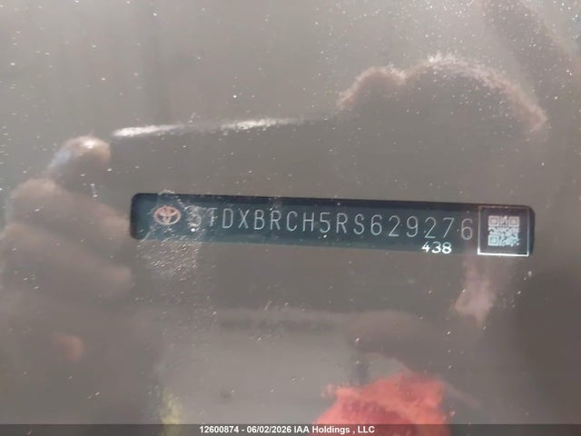12600874 :رقم المزاد ، 5TDXBRCH5RS629276 vin ، 2024 Toyota Highlander Hybrid Limited/hybrid Platinum مزاد بيع