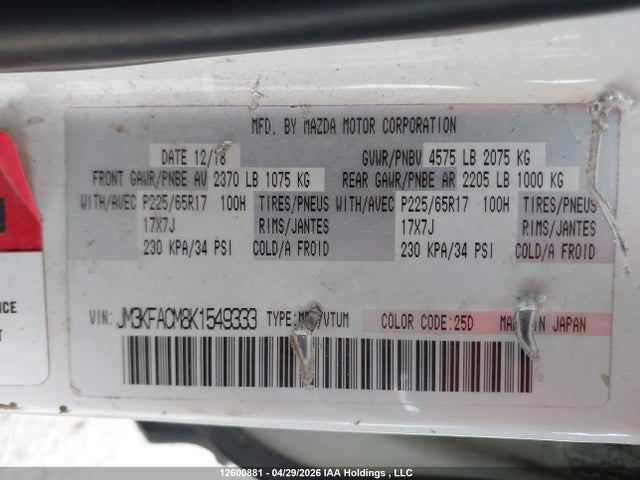 JM3KFACM8K1549333 Mazda Cx-5 Gs