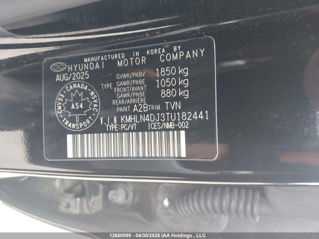 KMHLN4DJ3TU182441 Hyundai Elantra Limited