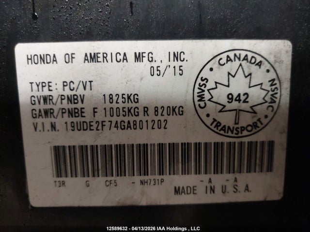 19UDE2F74GA801202 Acura Ilx Premium Package/tech Package