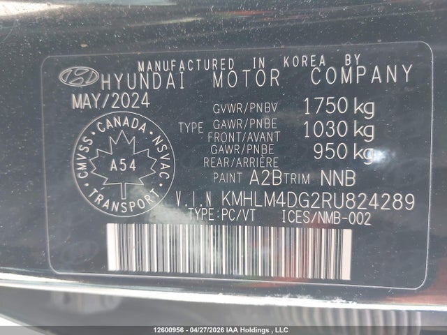 2024 Hyundai Elantra Sel მანქანა იყიდება აუქციონზე, vin: KMHLM4DG2RU824289, აუქციონის ნომერი: 12600956