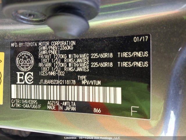 JTJBARBZ0H2118178 Lexus Nx 200t/base/f Sport