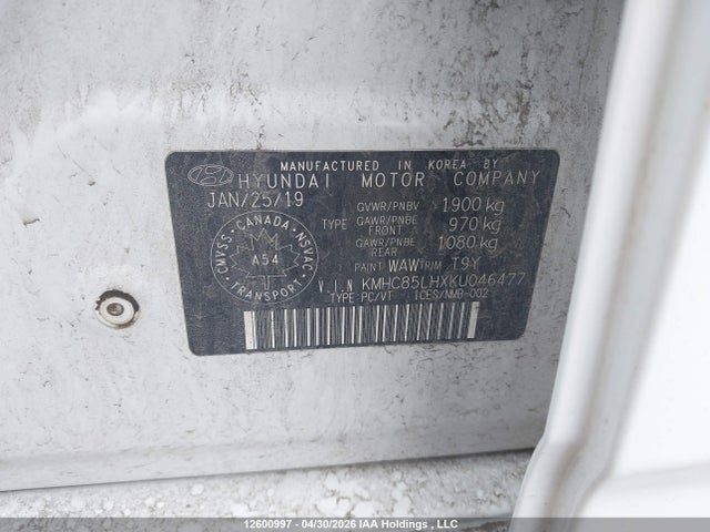 2019 Hyundai Ioniq მანქანა იყიდება აუქციონზე, vin: KMHC85LHXKU046477, აუქციონის ნომერი: 12600997