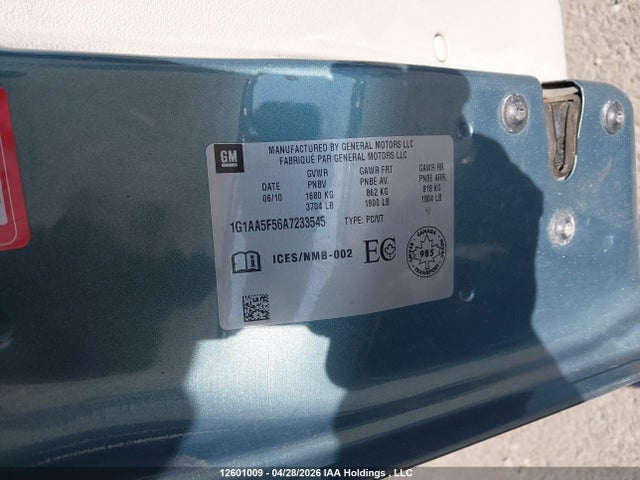 2010 Chevrolet Cobalt Ls მანქანა იყიდება აუქციონზე, vin: 1G1AA5F56A7233545, აუქციონის ნომერი: 12601009