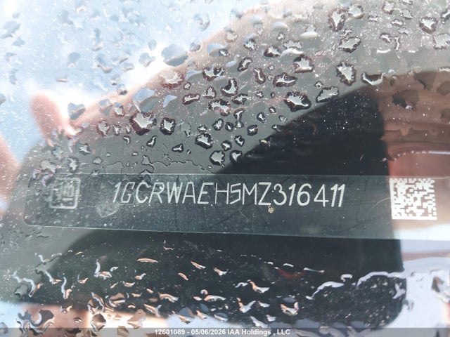 12601089 :رقم المزاد ، 1GCRWAEH5MZ316411 vin ، 2021 Chevrolet Silverado C1500 مزاد بيع