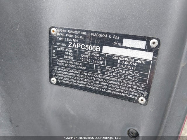 ZAPC506B2L4003629 Vespa Scooter